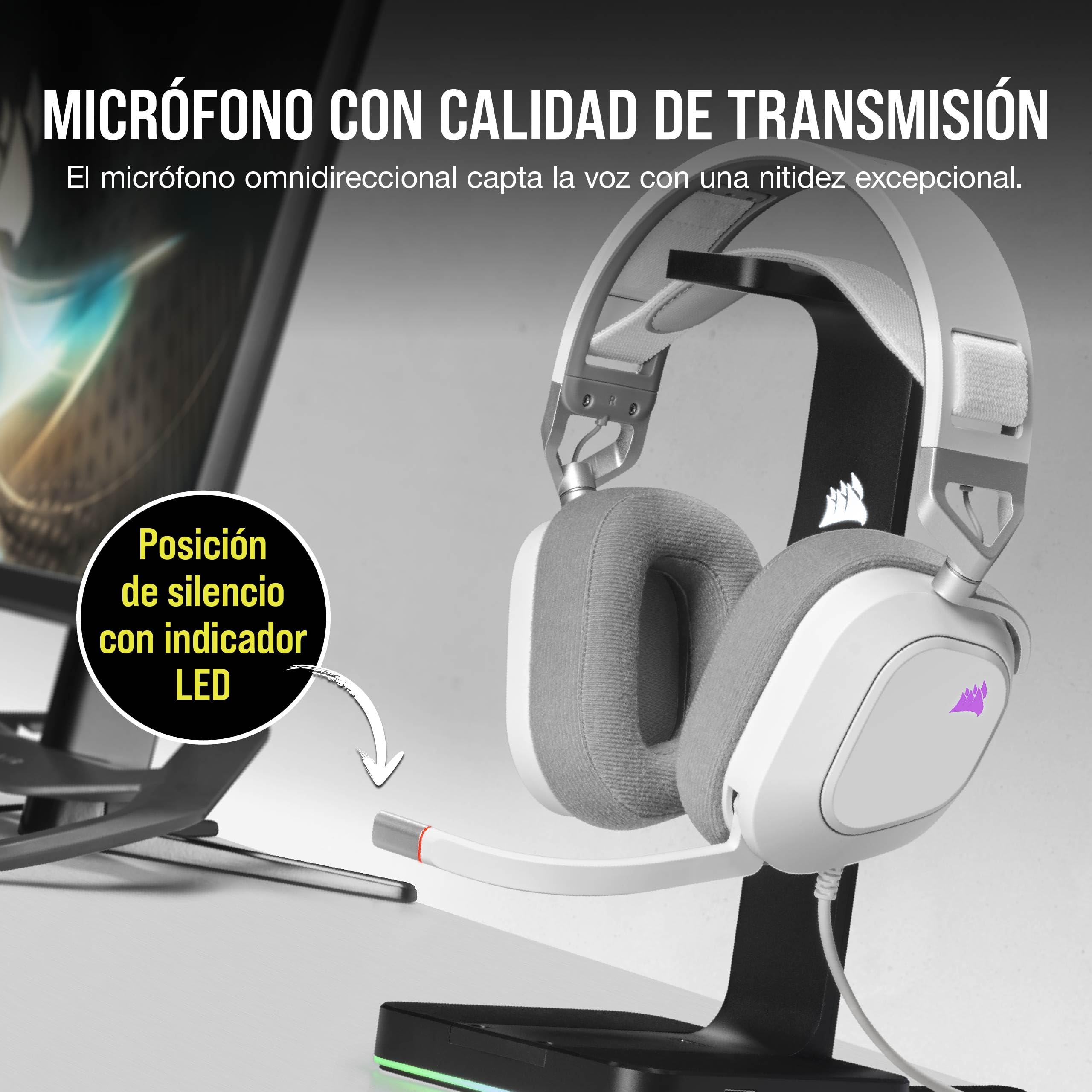 Headset Gamer Corsair HS80 RGB USB, Surround 7.1, Drivers 50mm